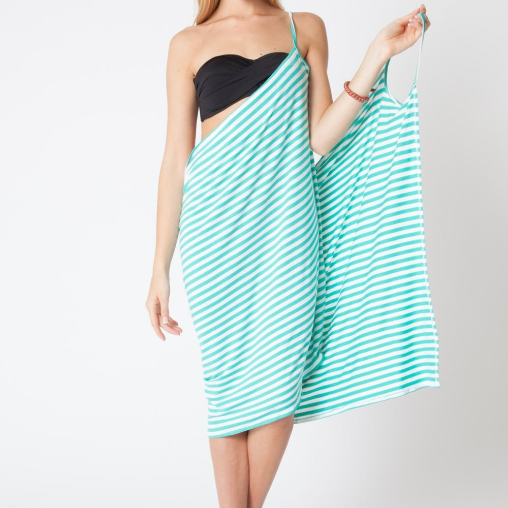 NEW BEACH HauS BLUE STRIPE Wrap Dress Skirt